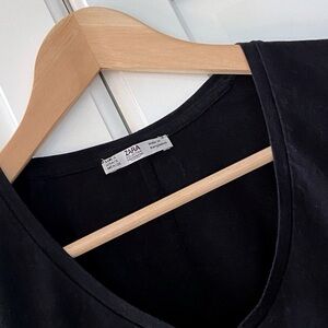Zara Black V-Neck Top
